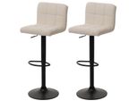 2Er-Set Barhocker MCW-G87, Tresenhocker Barstuhl, HöHenverstellbar Drehbar, Stoff Boucle (450G/M²) Mvg ~ Creme-Beige