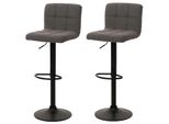 2Er-Set Barhocker MCW-G87, Tresenhocker Barstuhl, HöHenverstellbar Drehbar, Stoff Boucle (450G/M²) Mvg ~ Dunkelgrau