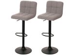 2Er-Set Barhocker MCW-G87, Tresenhocker Barstuhl, HöHenverstellbar Drehbar, Stoff Boucle (450G/M²) Mvg ~ Grau