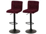 2Er-Set Barhocker MCW-G87, Tresenhocker Barstuhl, HöHenverstellbar Drehbar, Stoff Chenille (465G/M²) MVG ~ Bordeaux