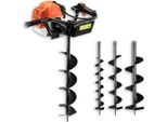 Trivella A Scoppio Mototrivella A Benzina Coclea / Trivellatrice 62Cc Incl. Attacchi Da 100, 150, 200Mm Fuxtec EB162