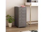 Piedistallo Mobile 'KöKar' Con 5 Cassetti In Acciaio 69 X 28 X 41 Cm Grigio