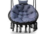 Cuscino Per Sedia Sospesa, Imbottitura Per Altalena Polyrattan / Rattan, Cuscino Per Cesto Sospeso Rotondo, Cuscino Per Lo Schienale-100Cm-Grigio Scuro