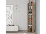 Decortie Libreria Angolare Nati, Effetto Rovere Scuro, 34 X 34 X 161 Cm
