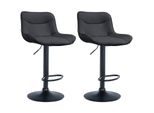 CLP 2Er Set Barhocker Vonore Kunstleder Schwarz Farbe:Schwarz;Gestell Farbe:Schwarz