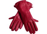 Lederhandschuhe HEINE, Damen, Gr. 7,5, rot, Handschuhe Handschuh