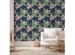 Vlies Tapete - Magnolie E Pavoni 50X1000 Cm Blumen G-B-10024-J-A