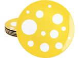 Pula Giallo 6X Piatto Da Pranzo Ø27Cm Porcellana 6 Pers Piatto Grande Piatto Da Pranzo Puntini