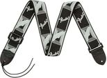 Tracolla Per Chitarra Fender 2'' Con Monogramma Nero/Grigio Chiaro/Grigio Scuro