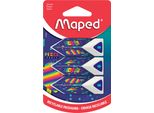 Maped Gomma Da Cancellare In Plastica Piramide Pixel Party Confezione Blister Da 3 Bianco