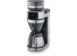 SEVERIN Kaffeemaschine mit Mahlwerk KA 4853 FILKA, schwarz (gebürstet, matt, schwarz, silber), 1,4 l, 10 Tasse(n), Kaffeemaschinen