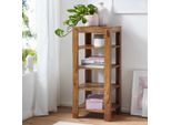 Finebuy Mensola In Piedi In Legno Massiccio Di Sheesham 105 Cm Mensola Da Soggiorno Con 4 Ripiani Design Tavolino Stile Country