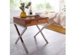 Finebuy Comodino In Legno Massiccio Sheesham Comodino Con Cassetto Comodino In Vero Legno Comodino Marrone Console Da Letto