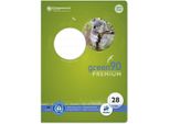 Ursus Green 040780028 Heft - LIN28, A5, 16 Blatt, 90 G/Qm, 5 Mm Kariert Mit Randlinien