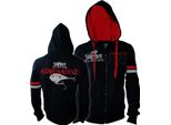 Hotspot Design Spinning Adrenaline, L, Nero-Rosso, Maglia Con Cappuccio E Zip Integrale, Per Pescatori, SW-SPIN03L