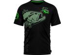 Hotspot Design Black Bass Mania, L, Nero-Verde, T-Shirt, 010001603