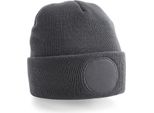 Beechfield B446 | Circular Patch Beanie - Colore: Grigio Grafite - Taglia: Unica