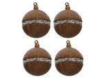 Set Di 4 Gocce Natalizie Clayre & Eef Ø 8 Cm In Vetro Marrone