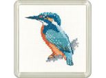 Set Per Punto Croce Heritage In Aida "Kingfisher"", Schema Contato, CFKF1538-A, Formato Sottobicchiere 7,5X7,5Cm"