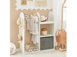 Sobuy Armadio Per Bambini Con 3 Ganci Armadio Per Bambini Armadio Per Bambini Camera Dei Bambini Armadi Per Bambini Con Scatole Appendiabiti Scaffale KMB40-W