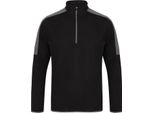 Finden+Hales LV571 | Adulto` 1/4 Zip Midlayer Con Pannelli A Contrasto - Colore: Nero/Grigio Metallizzato - Taglia: S