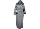 A&R 028.50 | Robezz® Accappatoio In Cialda Con Cappuccio Accappatoio Con Cappuccio - Colore: Grigio Antracite - Taglia: S/M