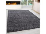 Life Shaggy Tappeto Pelo Lungo Rettangolo 140X200Cm Grigio
