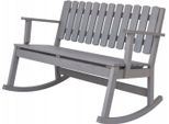 Sedia A Dondolo Sedia A Dondolo Per 2 Persone Giardino Terrazza Balcone Legno Grigio Relax 9856