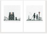Le Bonheur Des Dames Biglietti D'auguri Set Di 2 Kit Punto Croce "Paris Notre Dame"", 10,5X15Cm"