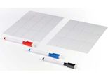 Set Di Scrittura Easymaxx Per Lightbox - 3 Penne E 20 Cartoncini Bianchi - Nero/Blu/Rosso
