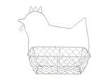 Cestino Per Uova Clayre & Eef 27 Cm Pollo In Metallo Bianco