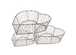 Set Di 3 Cestini Clayre & Eef 25X23X11/ 22X20X10/ 19X18X8 Cm Metallo Marrone