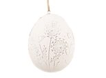 Ciondolo Uovo Di Pasqua Clayre & Eef 8 Cm In Metallo Bianco