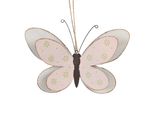 Clayre & Eef Ciondolo Decorativo A Farfalla 16 Cm In Metallo Rosa