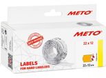Meto 9506165 Meto Preisetiketten Leuchtrot Permanent 26,0 X 12,0 Mm, 6 Rollen