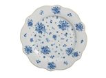 Piatto Da Colazione Clayre & Eef Ø 20 Cm Bianco Blu Porcellana Roses