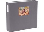 Hnfd Album Fotografico Lona Tela Grigia 1000 Foto 34,5X33 Cm 168 Pagine Bianche