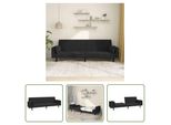 The Living Store Divano Letto A 2 Posti Con 2 Cuscini In Velluto Nero