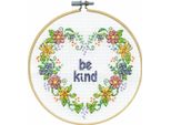 Kit Per Ricamo A Punto Croce Design Works Con Cerchio "Freundlich Sein"", Schema Di Conteggio, Diam. 15 Cm"