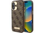 Guess Guhmp16Su4Gprw Iphone 16 6.1 BrąZowy/Brown Custodia Rigida 4G Logo Plate Magsafe