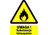 Attenzione Sostanze Infiammabili - Pannello 225X275 - Cartello Di Avvertimento In Pvc