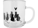 Bicchiere Da Tè Clayre & Eef 200 Ml Gatti In Vetro Trasparente