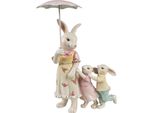 Clayre & Eef Figurina Decorativa Coniglio 16X9X22 Cm Plastica Bianca Rosa