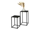 Set Di 2 Tavolini - Design Minimalista In Metallo - Tavolini Moderni Di Altezza 74 Cm E 54 Cm - Tavoli Da Salotto - Nero