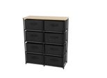 Cassettiera Con 8 Cassetti In Tessuto - Mobile Salvaspazio Per Camera Da Letto, Corridoio E Ufficio - Cassettiera Compatta - Grigio/Nero