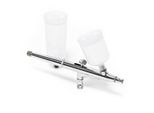 Pistola Ad Aerografo Wiltec Tipo 131 Con Funzione A Doppia Azione, Ugello Ø 0,3 Mm, 2 Tazze Di Colore, Adattatore Per Modellismo, Nail Art Ecc.