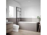 Cabina Doccia Sonni Per Vasca Da Bagno Pieghevole 80X140Cm, Doccia, Vetro Nano 6Mm Temperato Di Sicurezza Con Nano Rivestimento, Nero