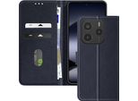 Avizar, Custodia In Pelle Finta Con Funzione Di Supporto Xiaomi Redmi Note 14 5G, Blu Scuro