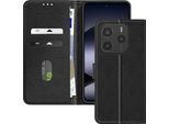 Avizar, Custodia In Pelle Finta Con Funzione Di Supporto Xiaomi Redmi Note 14 5G, Nero