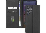 Avizar, Custodia In Ecopelle Con Funzione Di Supporto Per Samsung Galaxy S25 Ultra, Nero